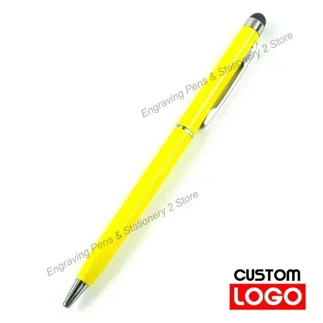 Металлические шариковые ручки 2-в-1 с гравировкой, набор из 100 штук