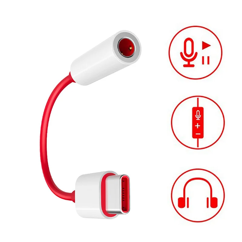 Оригинальный адаптер для наушников Oneplus с разъемом типа C на 3 5 мм