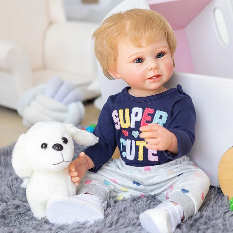 Фото 55 см силиконовая мягкая на ощупь кукла Reborn для маленьких мальчиков Bonnie Life Painting, игрушки для маленьких девочек, водонепроницаемая кукла для ванны №2