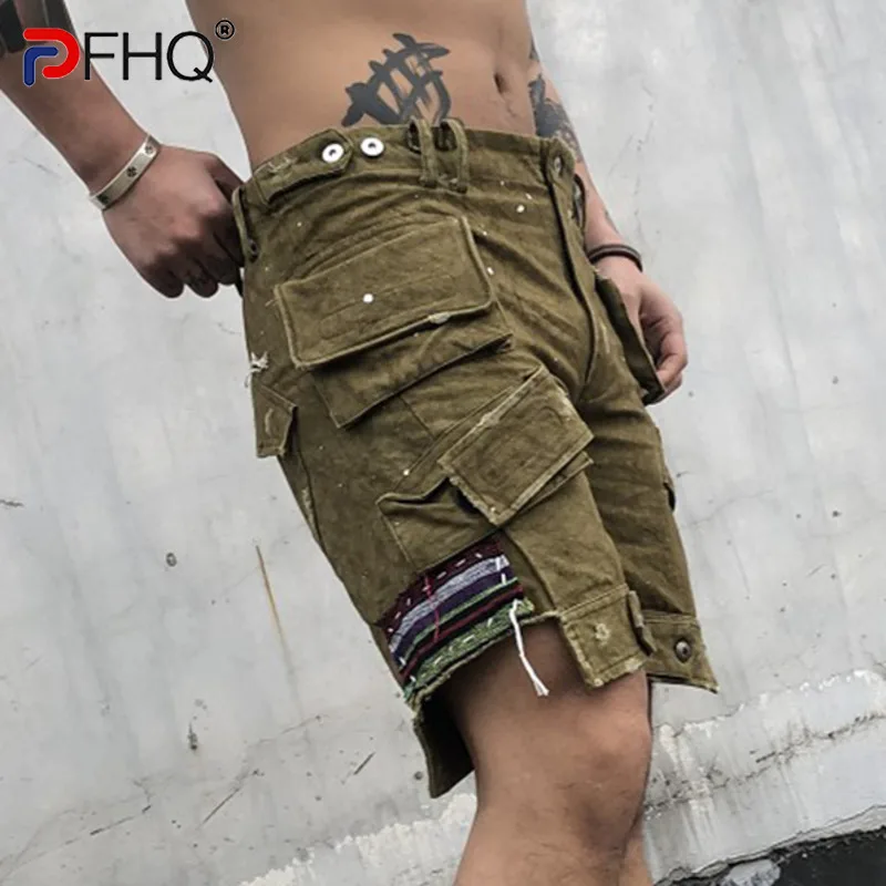 

PFHQ 2023 летние мужские шикарные винтажные шорты-карго с полынью, Модные Элегантные повседневные Модные брюки в стиле ретро с множеством карма...