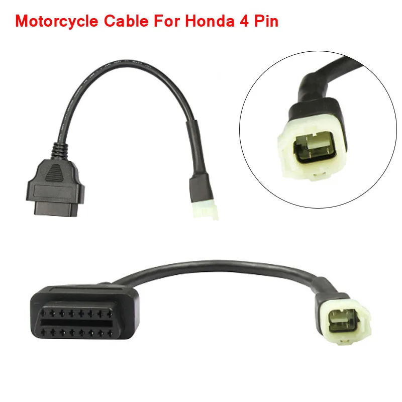 OBD Motorcycle Cable For Honda 4 Pin/6pin Plug Diagnostic 4Pin to OBD2 16 pin Adapter Wholesale price |