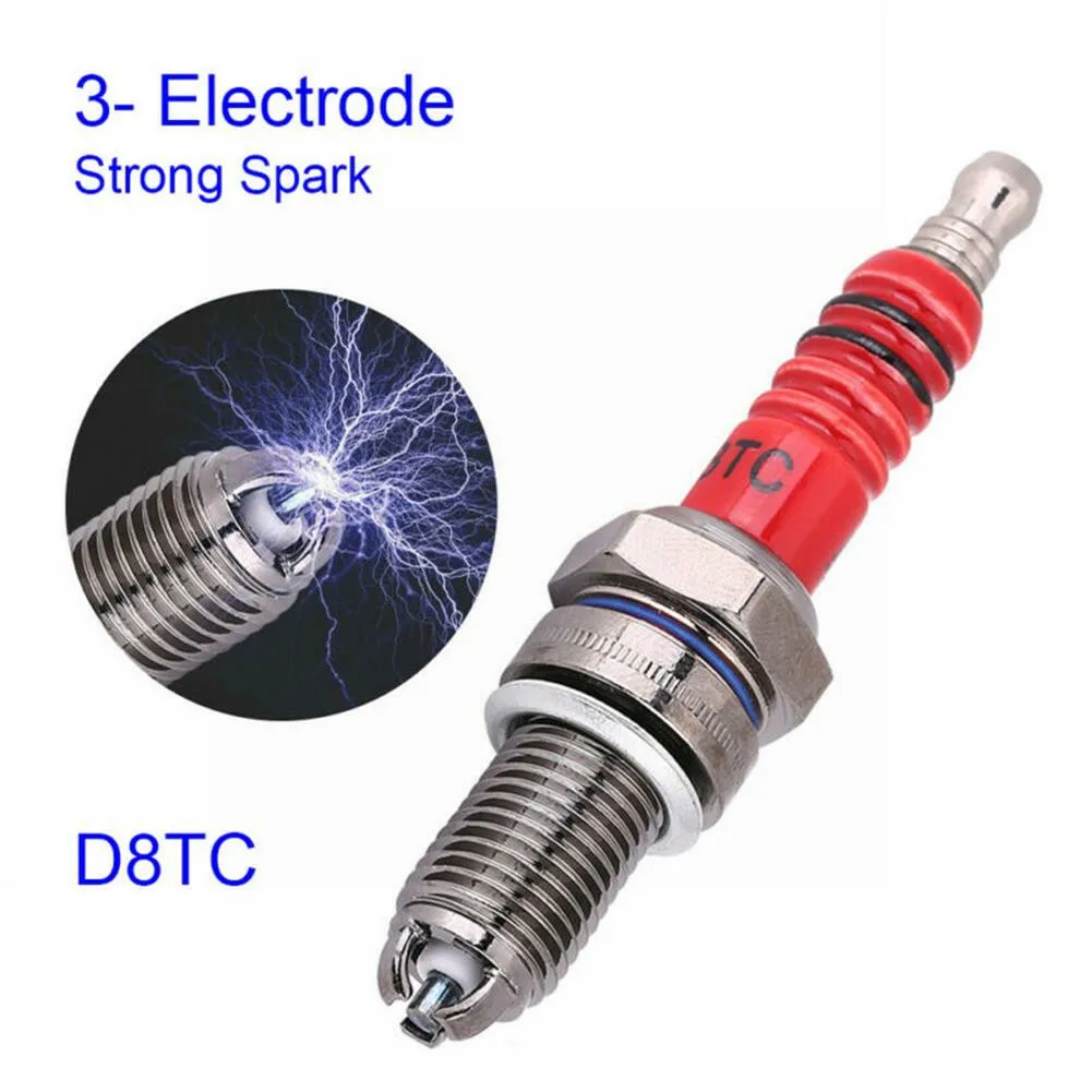 

New Spark Plug D8TC For CG 125 150 200cc CF250 Motorcycle Scooter ATV High Performance Three Electrode Head Spark Plugs
