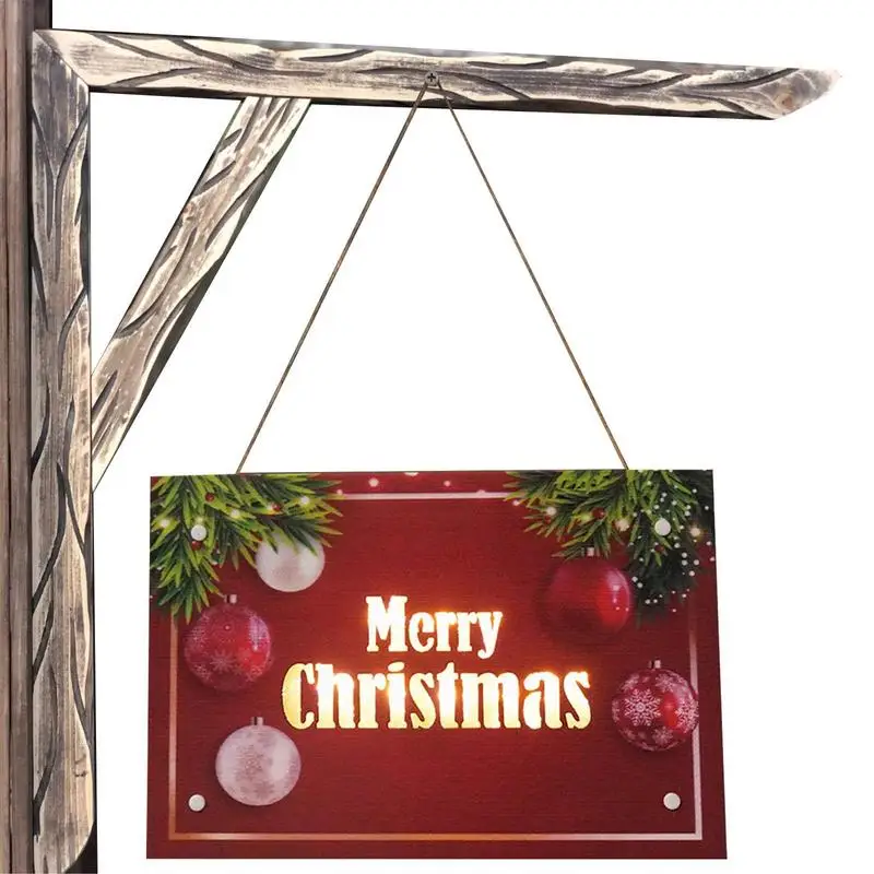 

Рождественская приветственная вывеска, встроенная светодиодная прямоугольная деревянная плита, уличный праздничный декор для зимних тематических вечеринок и семьи