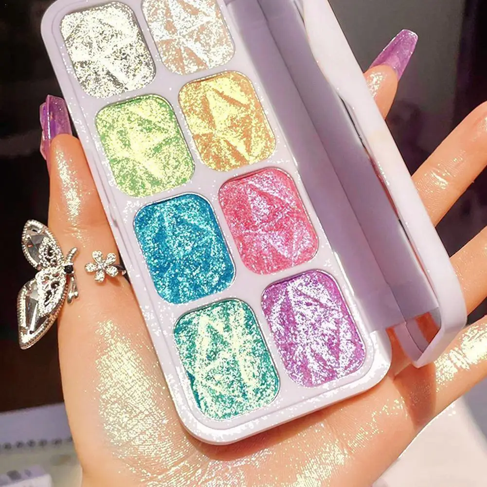 Palette Mermaid Intensely Pigmented Palette Eyeshadow Silky Shimmer Glow Up Powder Duochrome Make Up