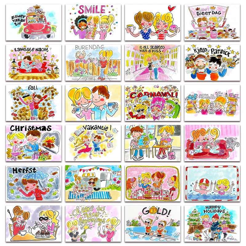 

New Full Diamond mosaic Blond Amsterdam Cartoon Girl 5D DIY Diamond painting embroidery Home decor Comic boy cross stitch E135