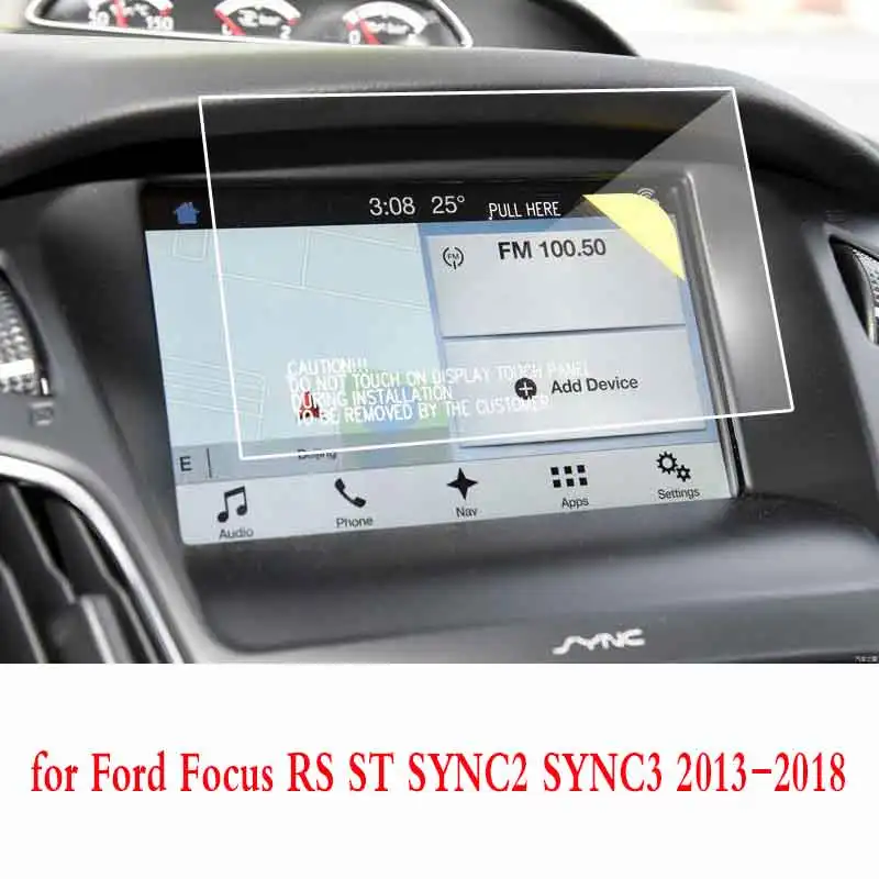 

For Ford Focus RS ST SYNC2 SYNC3 2013-2018 8 Inch GPS Navigation Screen Tempered Glass Protector Film Auto Interior Accessories