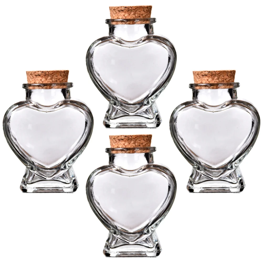 

4 Pcs Mini Perfume Bottle Star Heart-Shaped Glass Drift Gift Transparent Bottles Aromatherapy DIY Wishing Adornment