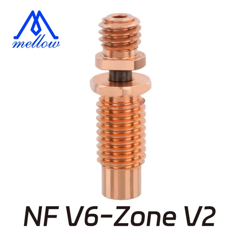 Тепловой разрыв для 1,75 мм NF V6-Zone V2, медные и аэрокосмические материалы, сопло для 3D-принтера, горло V6, HOTEND, нагревательный блок