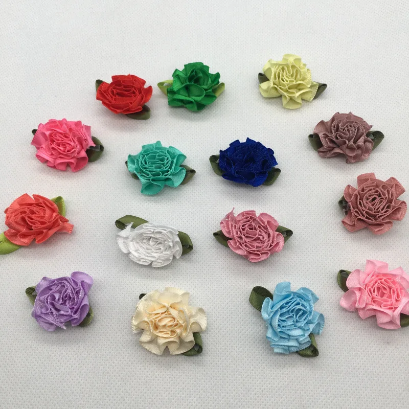 

Satin Decoration Appliques 3CM Wedding Ribbon 50/100pcs Craft Carnation Flower