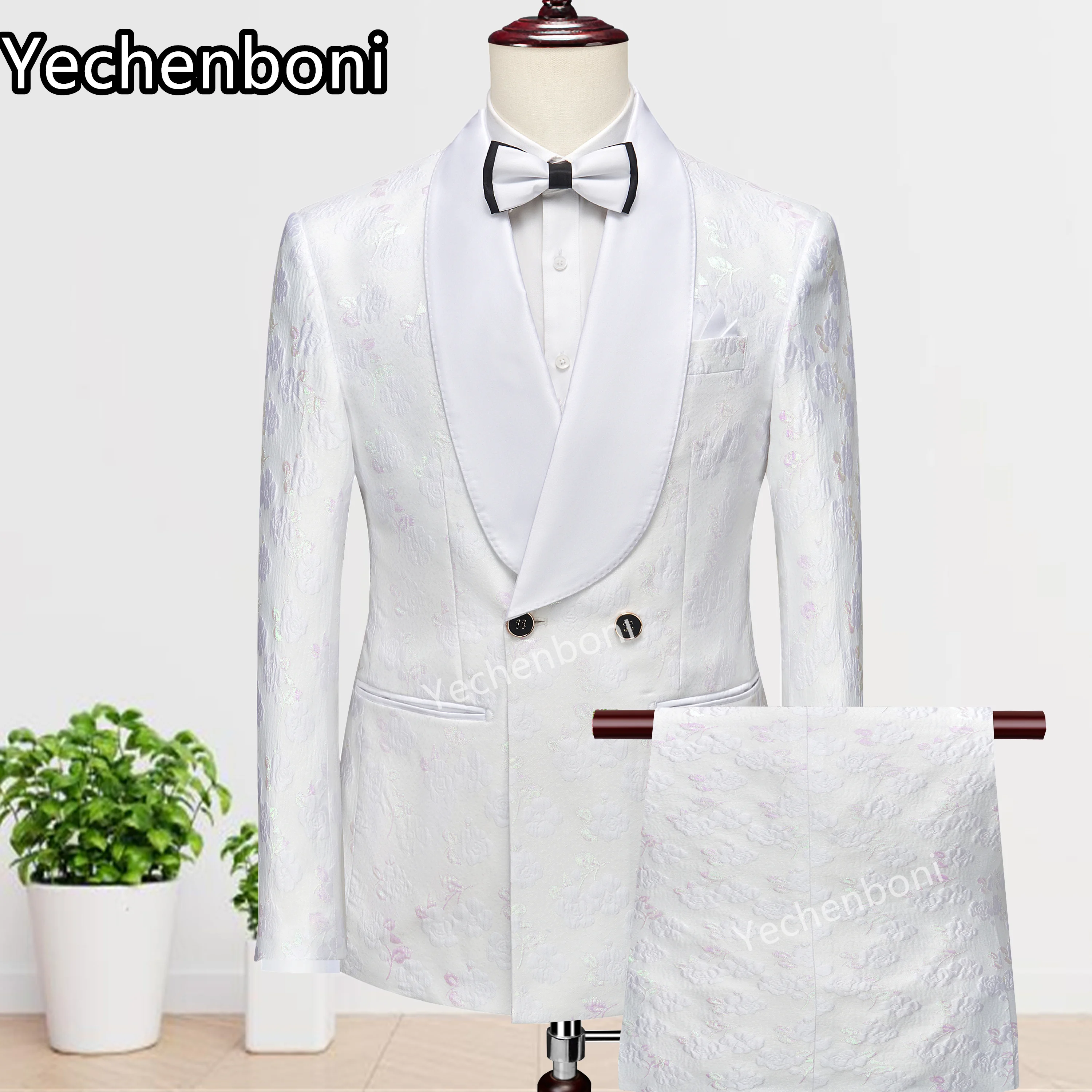 

Yechenboni 2023 Spring Tailor-Made Man Suit Slim Fit 2 Pieces Men Wedding Clothes Formal Party New Costume Homme Blazer+Pant