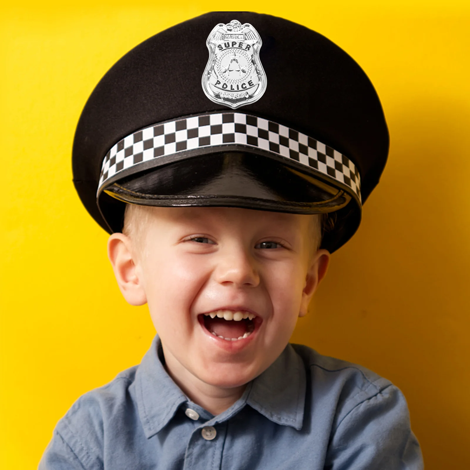 

2Pcs Decorative Police Badge Brooch Ornament Metal Police Cosplay Police Badge Pin Halloween Supplies