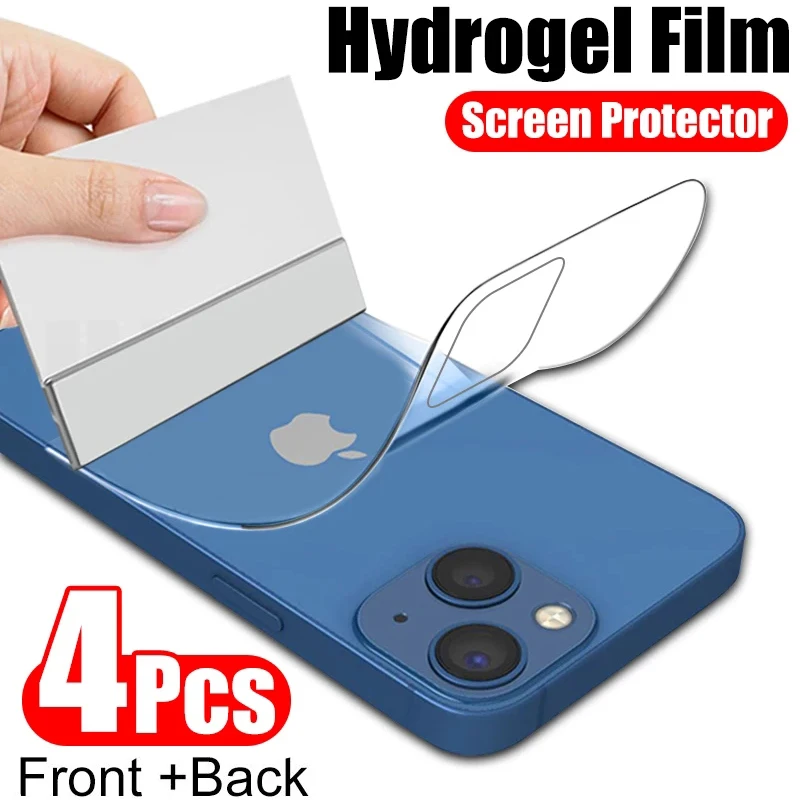 Pellicola idrogel per IPhone 12 13 Pro Max Mini proteggi schermo per IPhone 11 14 Pro XS Max XR X 6 7 8 Plus SE pellicola posteriore non vetro
