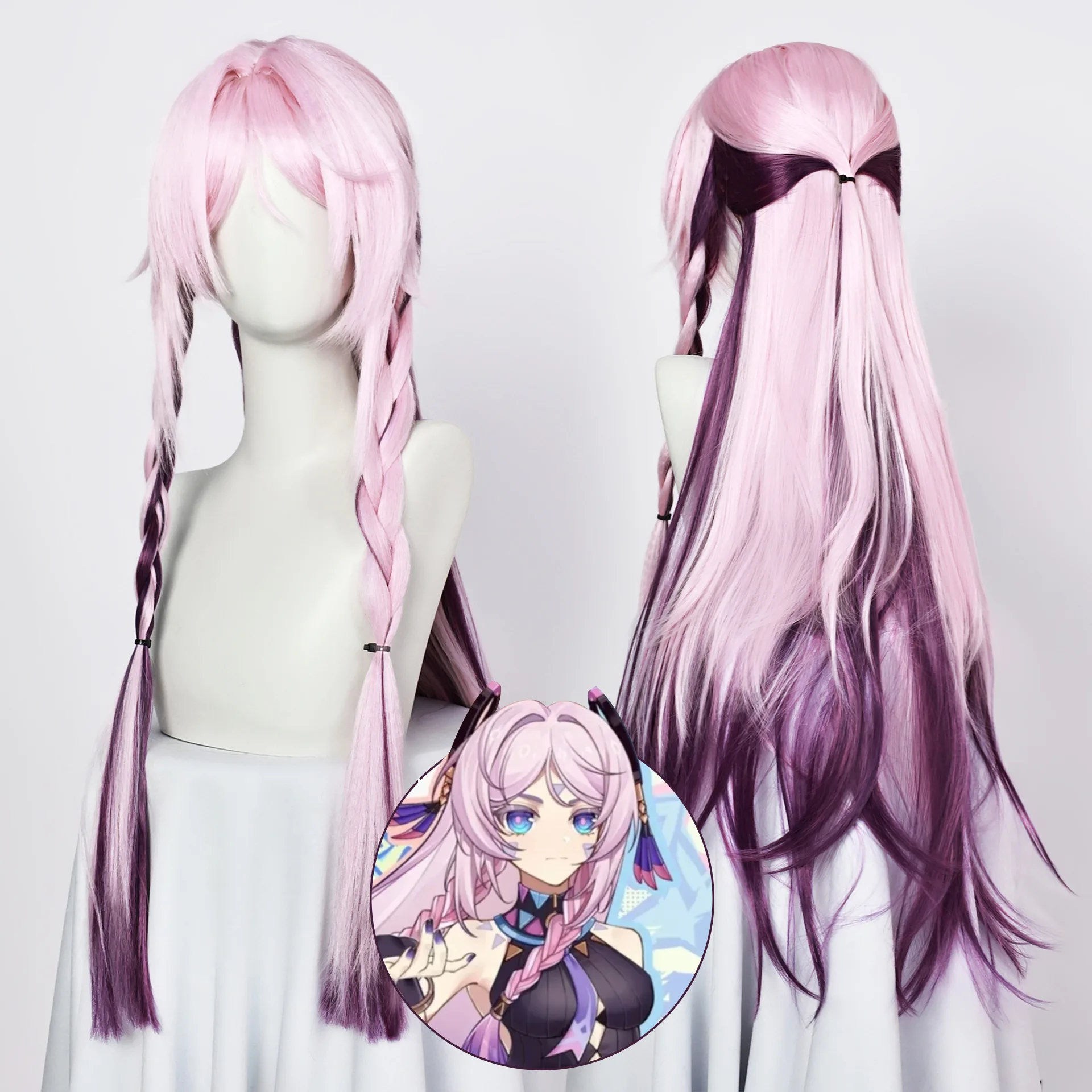 Citlali Wig Cos Game Genshin Impact Женщины Симпатичные Розовые Фиолетовые Длинные Волосы