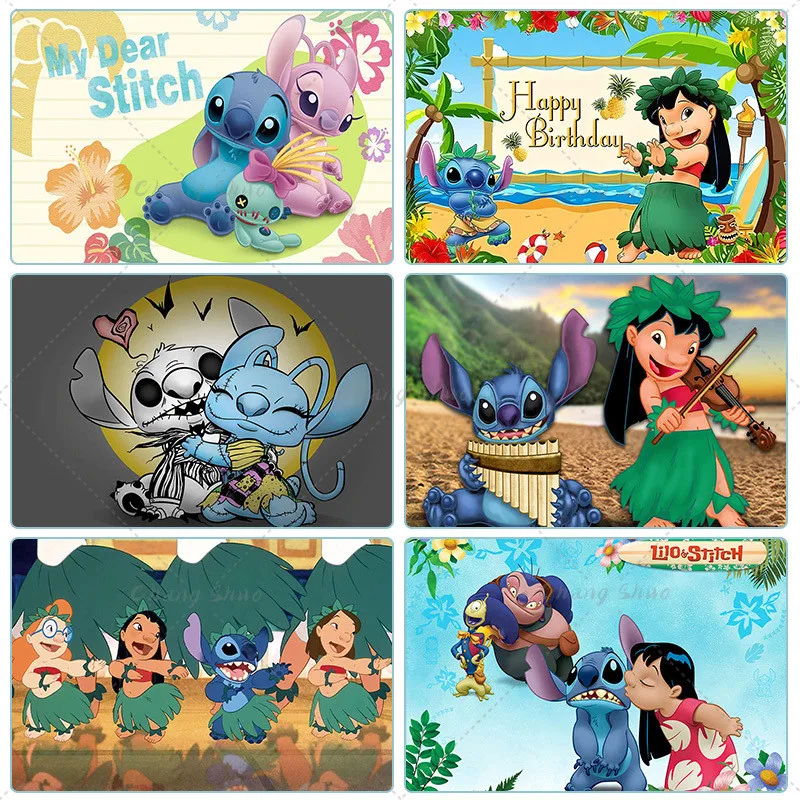 Студийный фон Disney с рисунком Лило Ститч на день рождения