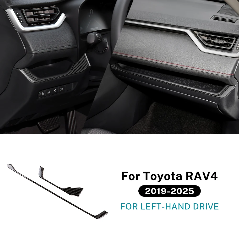 

Настоящая мягкая наклейка из углеродного волокна для Toyota RAV4 XA50 2019 2020 2021 2022 2023 2024 2025 LHD RHD, декоративная полоса для приборной панели автомобиля