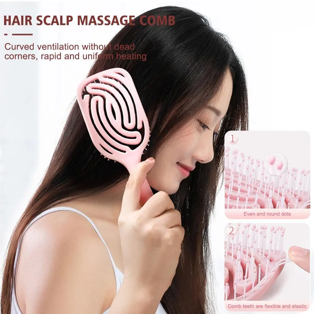 

Hair Scalp Massage Comb Hair Brush Anti-static Wet Dry Curly Detangler Hairbrush Nylon Salon Hair Styling Tools for Women M O3Y2