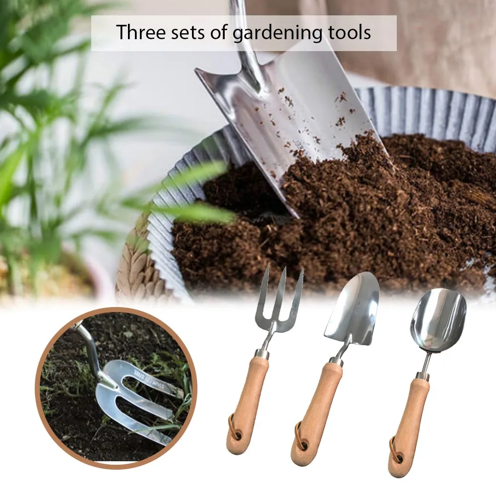 

1PCS Mini Shovel Rake Bonsai Hand Trowel Wood Handle Cultivator Weeder Gardening Tools Garden Lawn Farmland Transplant Planting