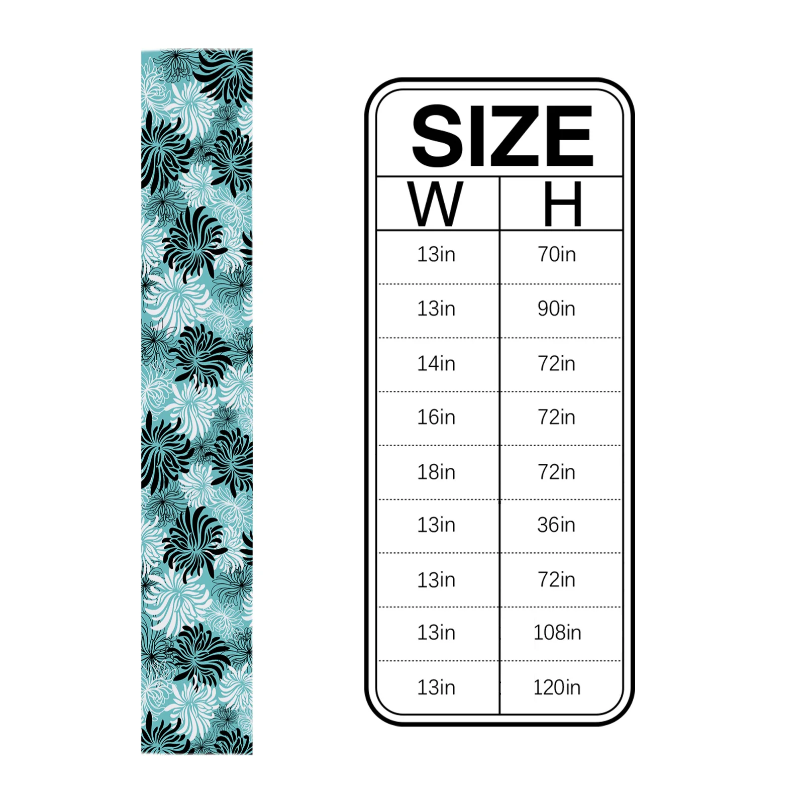 Светло-зеленая Хризантема черно-белая текстура Ретро Настольная дорожка