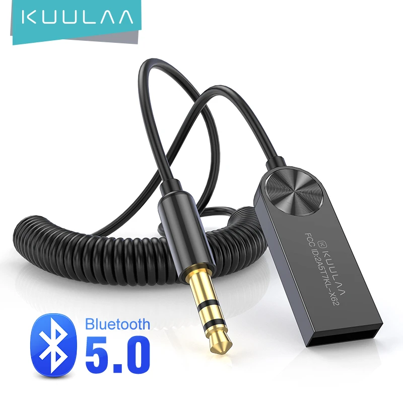 

KUULAA Bluetooth Aux Adapter Dongle USB To 3.5mm Jack Car Audio Aux Bluetooth 5.0 Handsfree Kit For Car Receiver BT transmitter