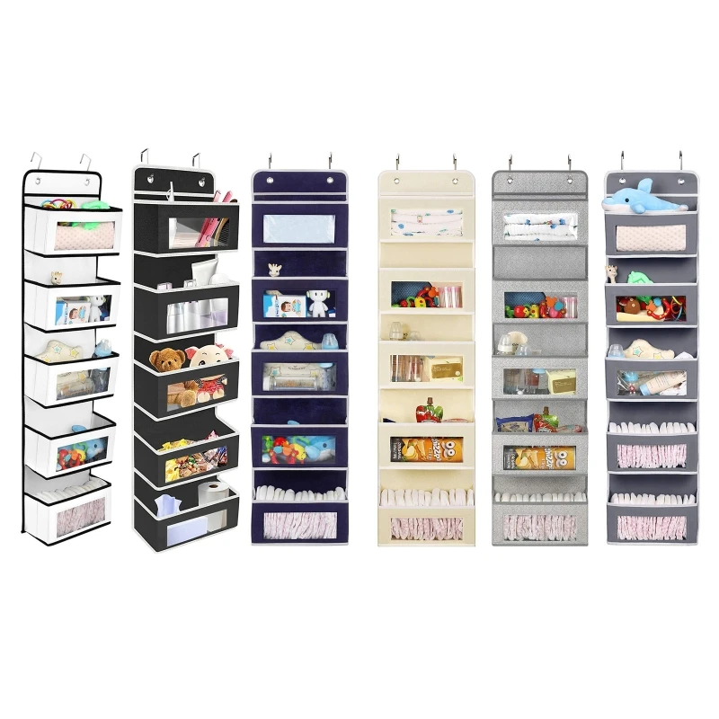 

Door Hanging Organizer Baby Storage with 5 Big Clear Windows and 2 Metal Hooks