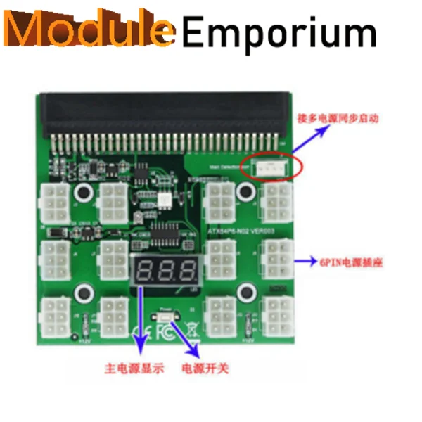 

Breakout Board Adapter for Server Power Supply for HP 1200W 750W PSU GPU Breakout