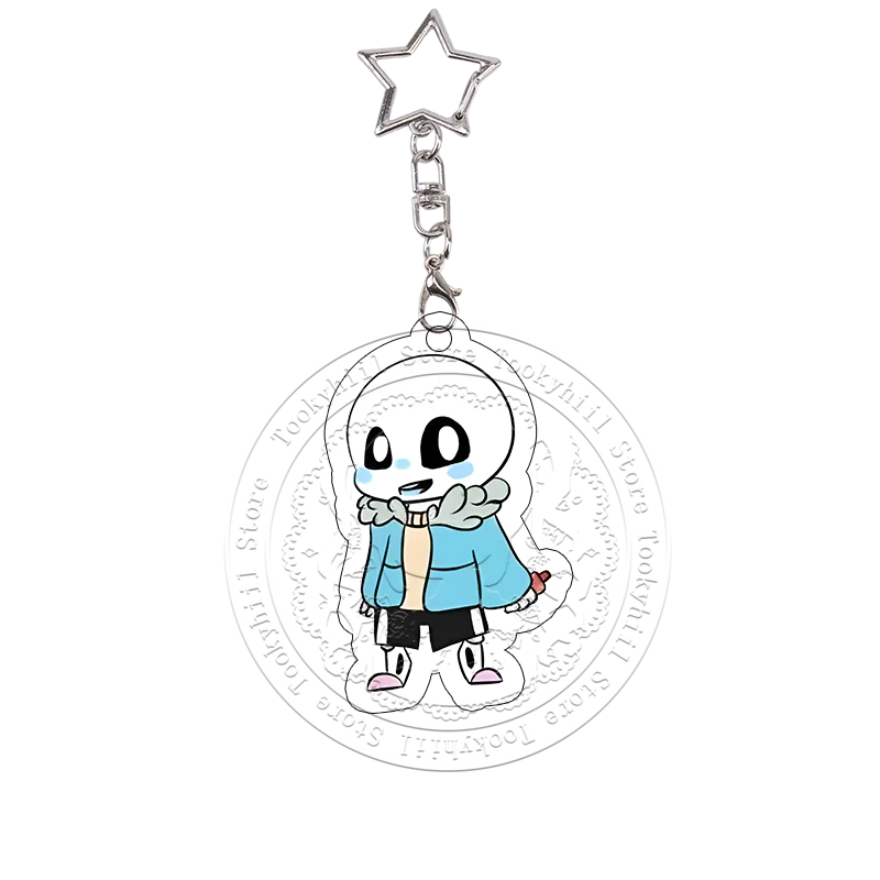Фото Акриловый брелок Undertale: Фриск, Андайн, Напстаблук, Кросс, Санс. Коллекционный аниме-брелок для сумки, подвеска, подарок на день рождения. №3