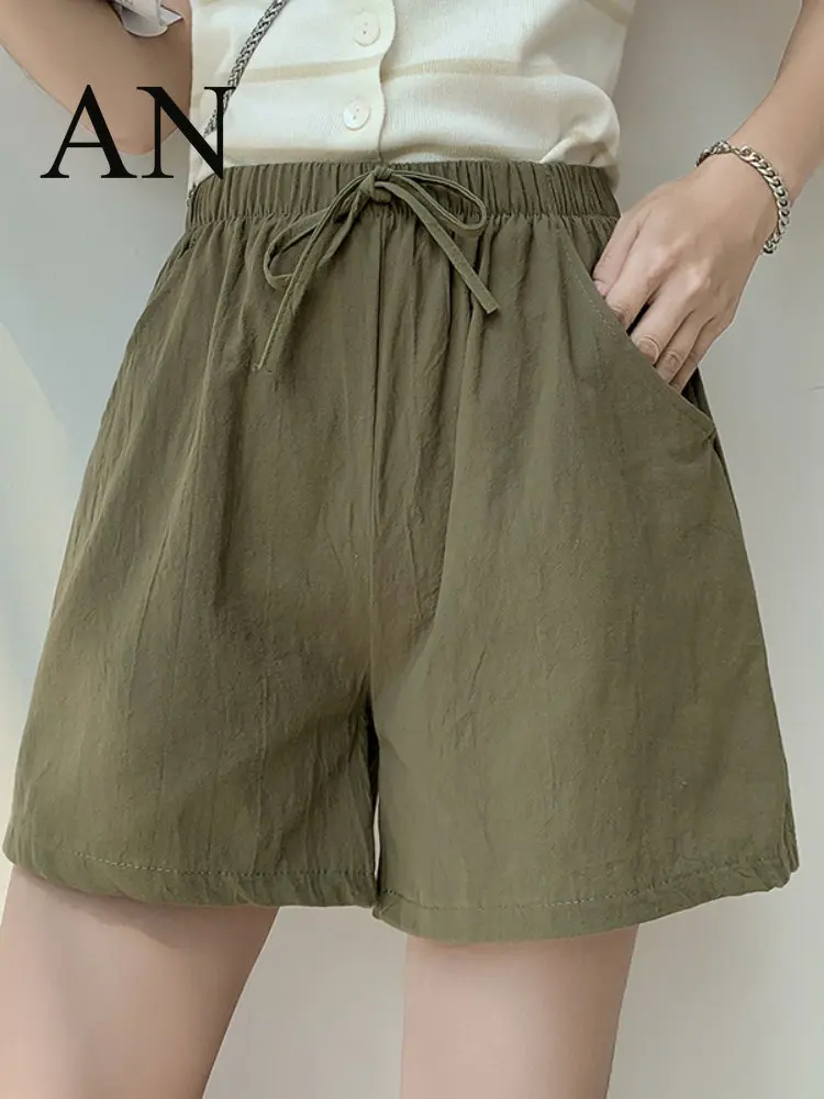 New Summer Loose Linen Cotton and Linen Sports and Leisure Shorts Women's Wide-leg Pants Womens Shorts Summer Womens Fashion