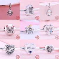 925 silver family tree house happiness couple beads fit original brand charms bracelet europe women fine diy jewelry wholesale