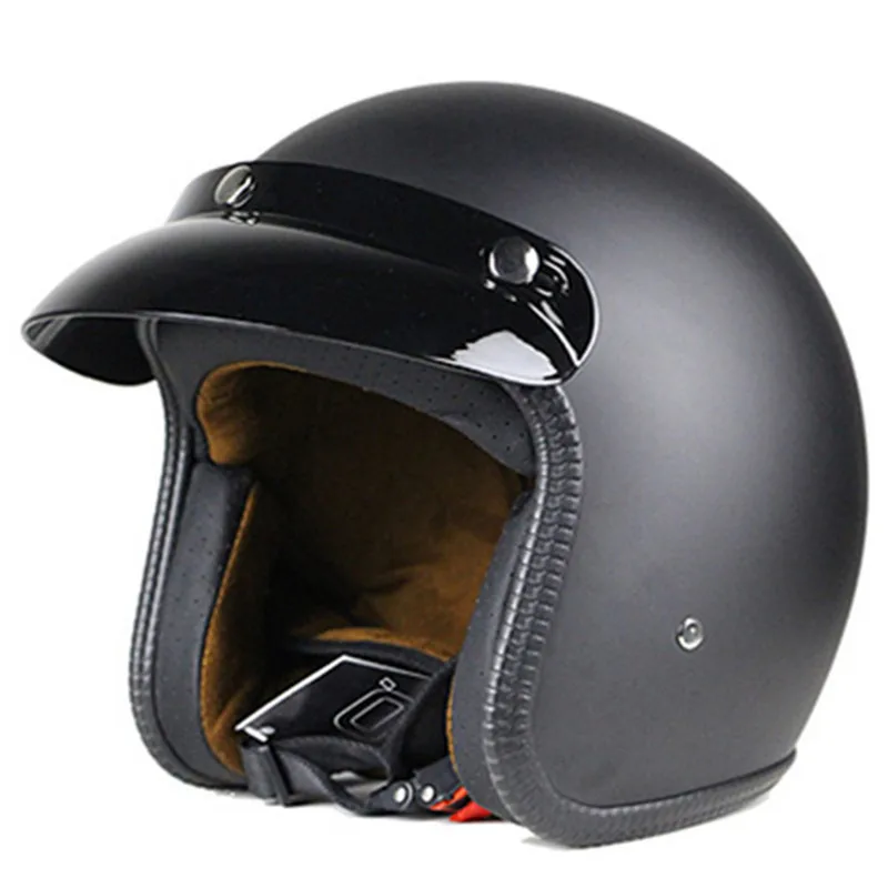 Helmet 3/4 Black Motorcycle Helmets Astronaut Road Electric Scooter Pilot Space Original Accessories Equipment Adult Road Vespa