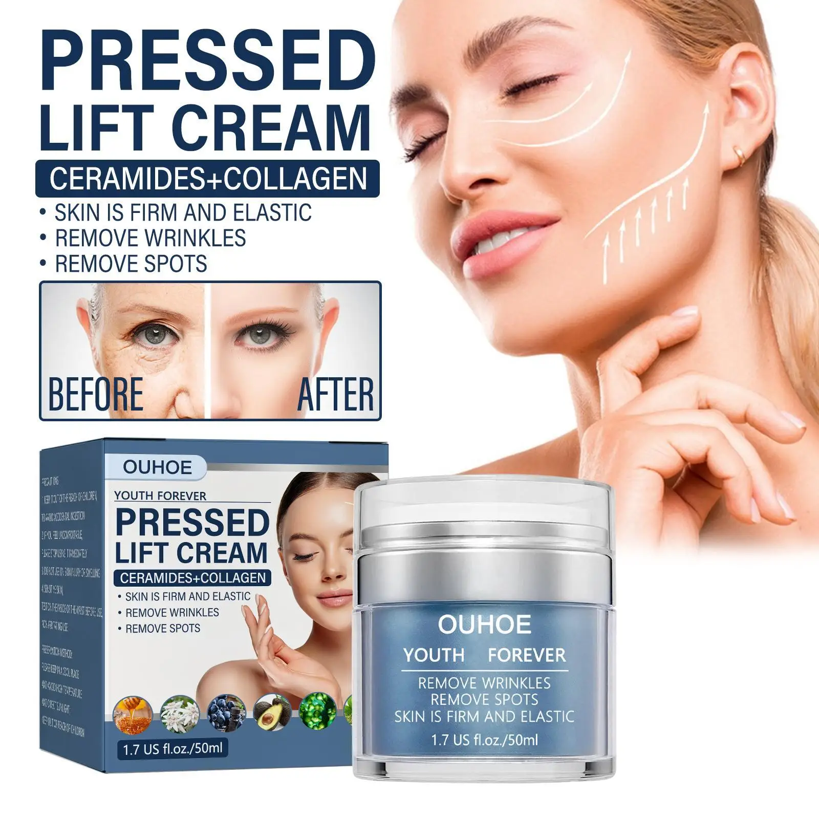 

Collagen Anti Wrinkle Face Cream Hyaluronic Acid Moisturizing Anti Wrinkle Anti-aging Cream Nourishing Whitening Serum Care