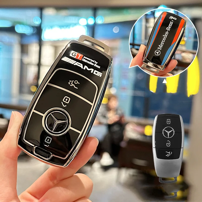 

Чехол для автомобильного ключа в трек-стиле из ТПУ, аксессуар для Mercedes Benz AMG A C E S G Class GLC CLE CLA GLB GLS W177 W205 W213 W222 X167