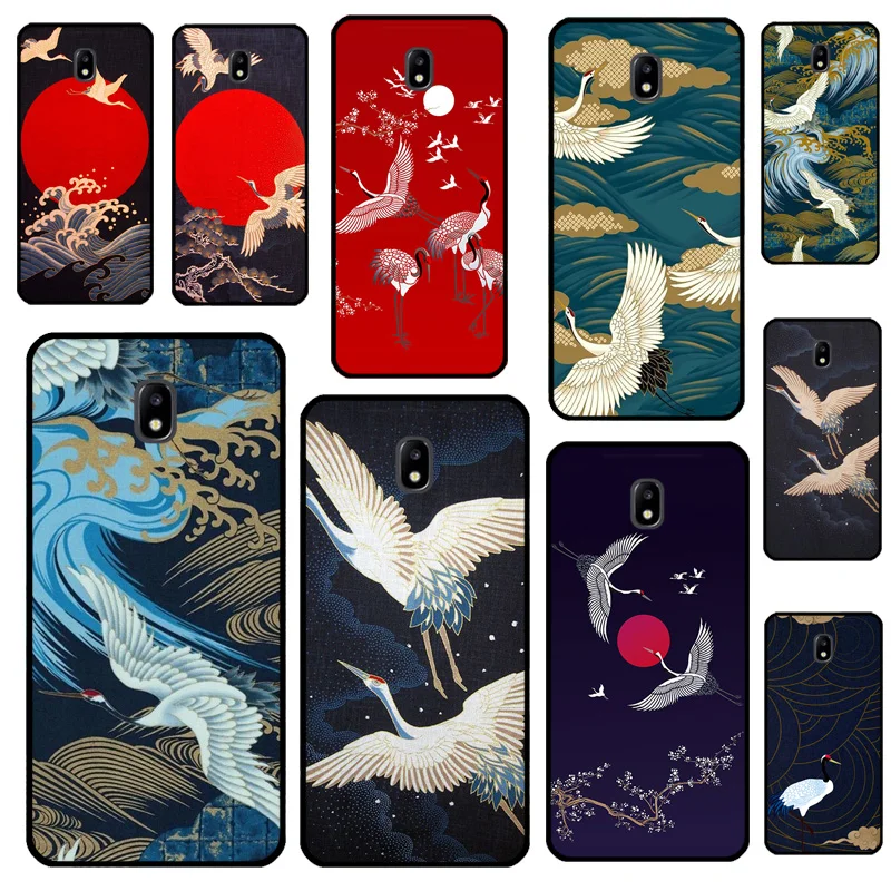 Red-crowned crane Birds japanese style Case For Samsung Galaxy J1 J3 J5 J7 2016 A3 A5 2017 A8 A6 J4 J6 Plus A7 A9 J8 2018 Cover