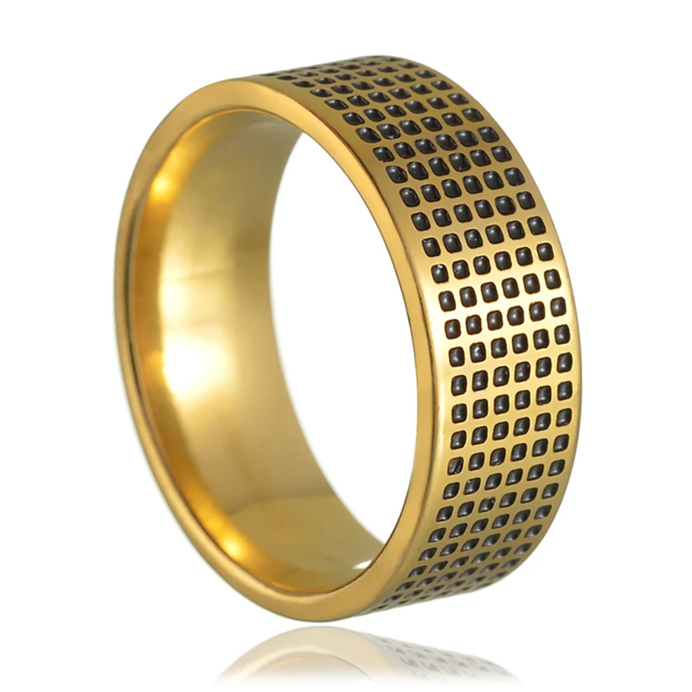 

3 Colors High Quality New Fashion Stainless Steel Rings for Men Party Wedding Jewelry Gift Black Spot Male Ring Dropshipping
