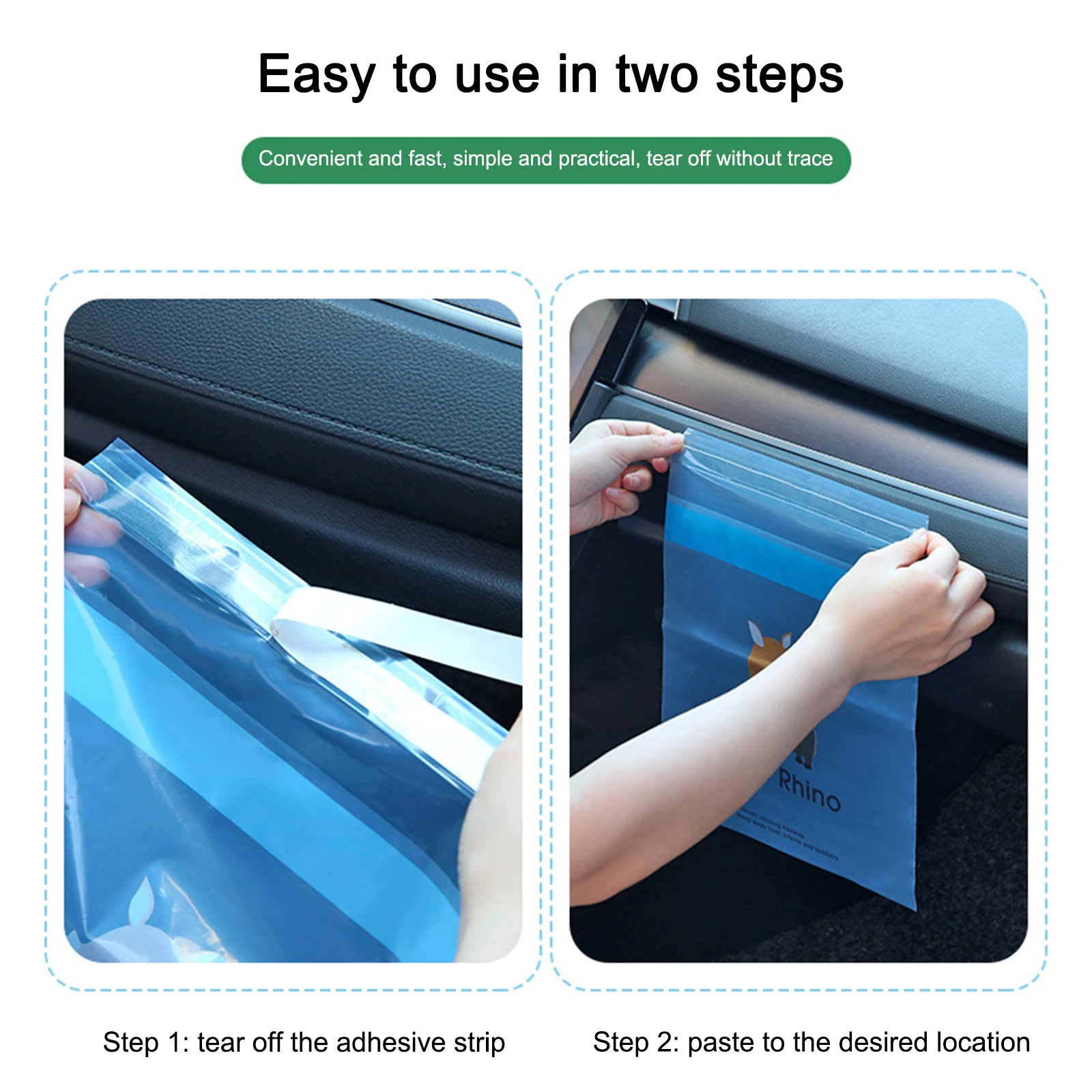 15 Pieces Garbage Bags Portable Cartoon Animal Print Self-Adhesive Rubbish Bag for Car Office Home Blue/Yellow/Pink |
