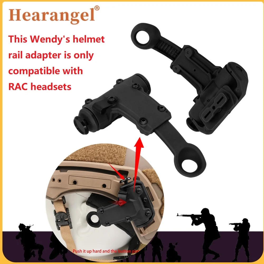 Tactical Helmet WENDY Helmet Rail Adapter Compatible with RAC Hunting Airsoft Headset Earphone Special Replacement Rotary T Arm