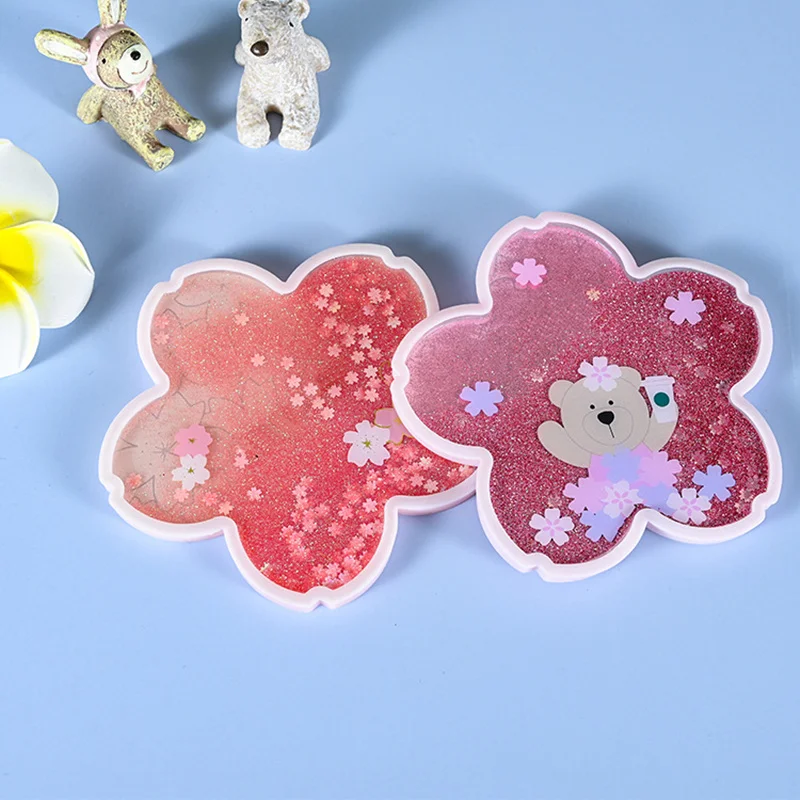 Подставки с сыпучим песком для напитков Горячие силиконовые подставки блестками