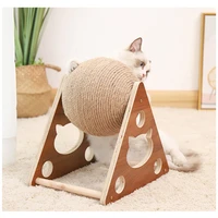 cat scratching ball grinding claw natural sisal rope scratch resistant cat scraper wooden interactive funny toy pet supplies