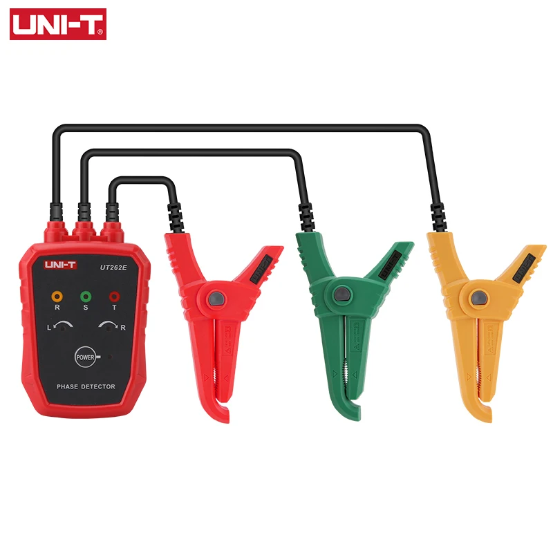 

UNI-T Non-Contact Three Phase Detector UT262E Rotation Tester Phase Sequencer Breaker Finder 70V-1000V AC LED Buzzer Indication