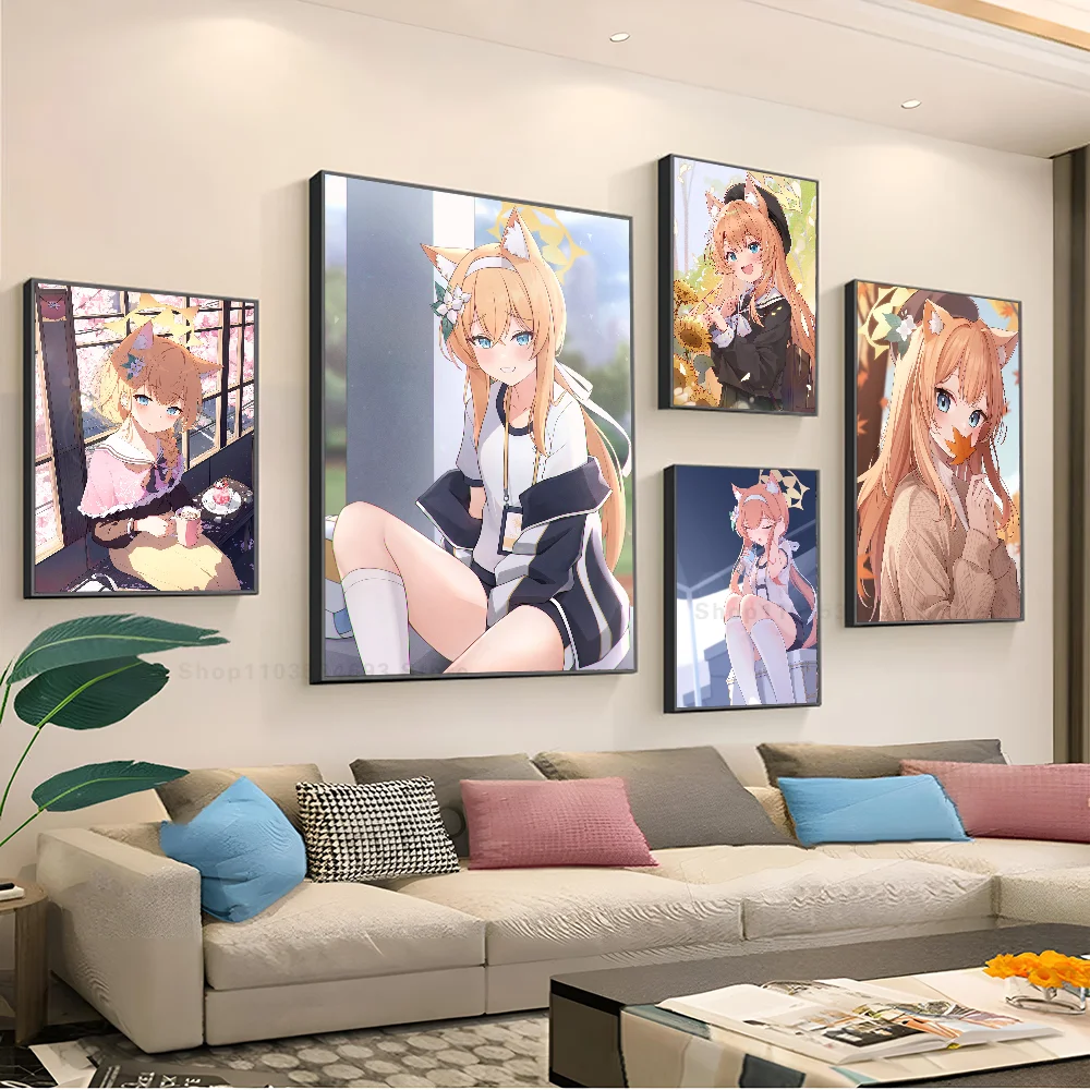 1 Шт. Iochi Mari Game Blue Archive Wall Art Poster Sticker Kawaii HD Cat Автомобильная Наклейка Современный