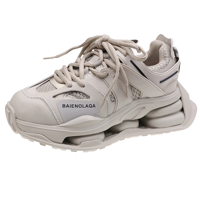 

2022 модные дизайнерские женские кроссовки на массивной подошве, однотонная черная или серая женская обувь, стильные женские повседневные кр...