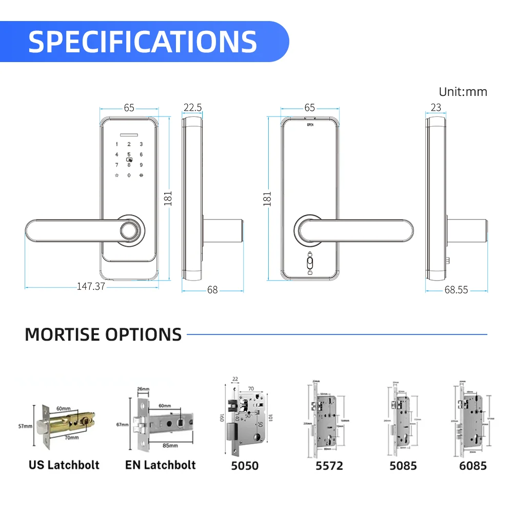 Смарт-замок Locstar Cerradura Inteligente Tuya TTlock приложение Bluetooth цифровая идентификация по