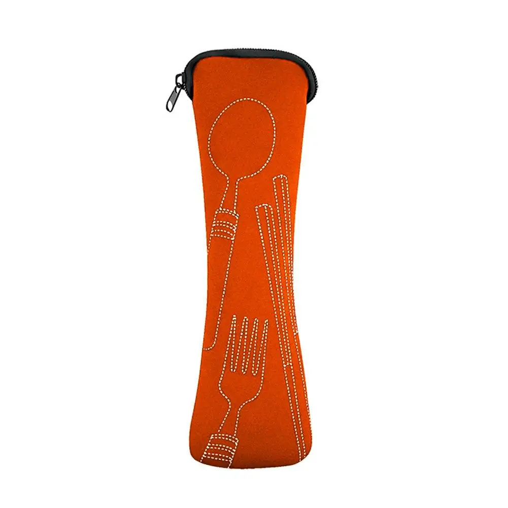 Многоразовая сумка для столовых приборов, тканевая посуда на молнии, дизайнерская сумка, вилка, ложка, палочки для еды, офисная посуда для кемпинга, путешествий, чехол для переноски 20 см