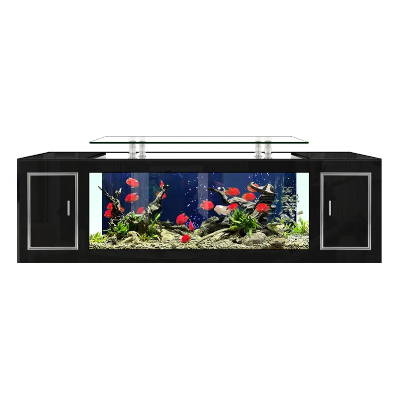 

ТВ-шкаф, аквариум для гостиной, домашний пол, большая Экологичная стеклянная банка для воды, золотой рыбки, черепахи