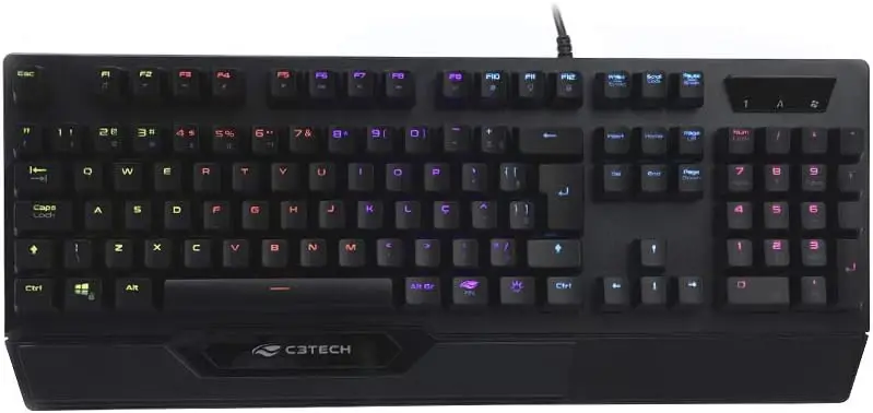 

NEW Gamer Mecânico KGM-1200BK, Preto, Switch Blue, USB, ABNT2, Anti-ghosting, Ergonômico, Iluminação Multicores teclado me