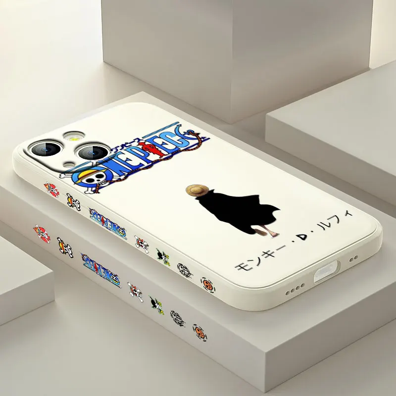 

Smiley Anime ONE PIECE For Apple iPhone 13 12 Mini 11 Pro XS MAX XR X 8 7 6S SE Plus Liquid Left Silicone Phone Case Coque Capa