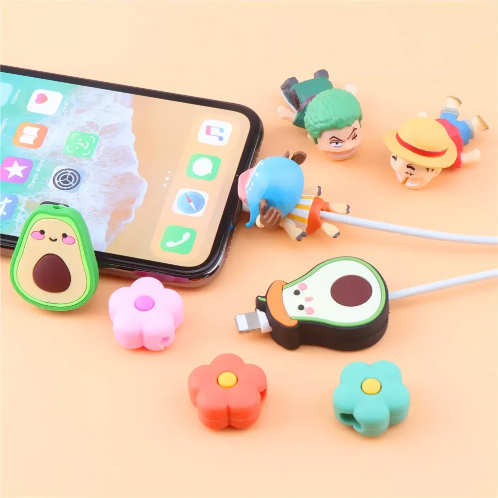 

Anime Cartoon Cable Protector Cute Animal Organizer Holder Data Line Cord Protective Cable Winder Cover For iPhone11PRO X