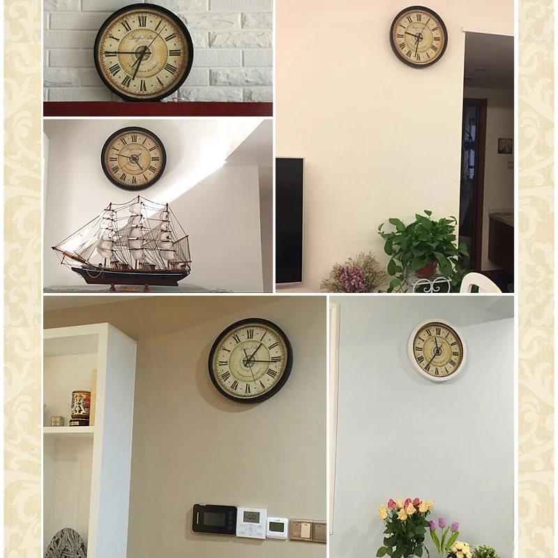 Американские часы скандинавские настенные гостиная бесшумные кварцевые