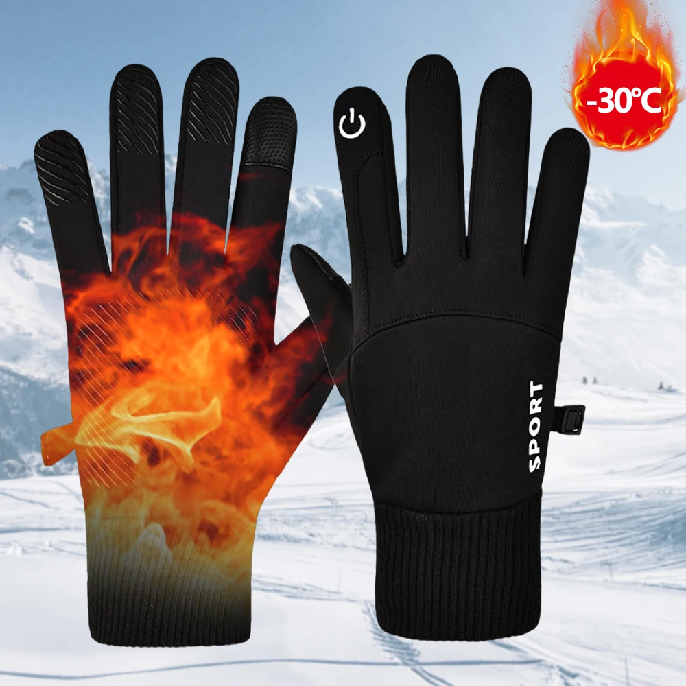 

Зимние теплые водонепроницаемые мотоциклетные перчатки для сенсорного экрана, спортивные перчатки для катания на лыжах, езды на велосипеде, сноуборде, Нескользящие женские и мужские перчатки