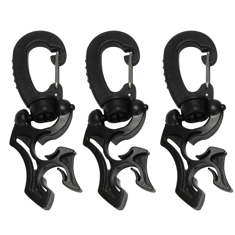 

NEW-3 Pcs Diving Hose Holder Clip Scuba Diving Double BCD Hose Clip With Snap Hook Buckle For Dive Snorkeling Accessories