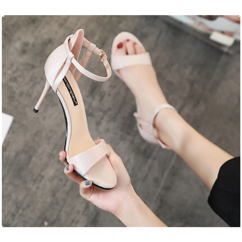 New Arrival 2022 Women's Stiletto High Heels Shoes Women's Open Toe High Heels Dress Wedding Party Elegant Heeled Sandals X0118